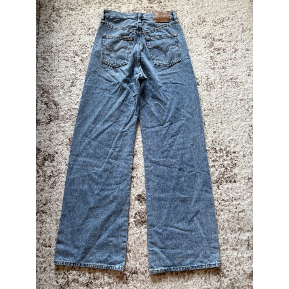 Levi's Jeans Women Size 26 Blue Ribcage Wide Leg High Rise Denim Skater Pants - Picture 2 of 10